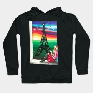 Love letter with a view of the Eiffel Tower Hoodie